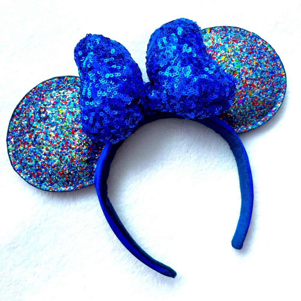✨ SPARKLY BLUE MINNIE MOUSE EARS DISNEY WORLD EARS COLORFUL / BLUE ✨